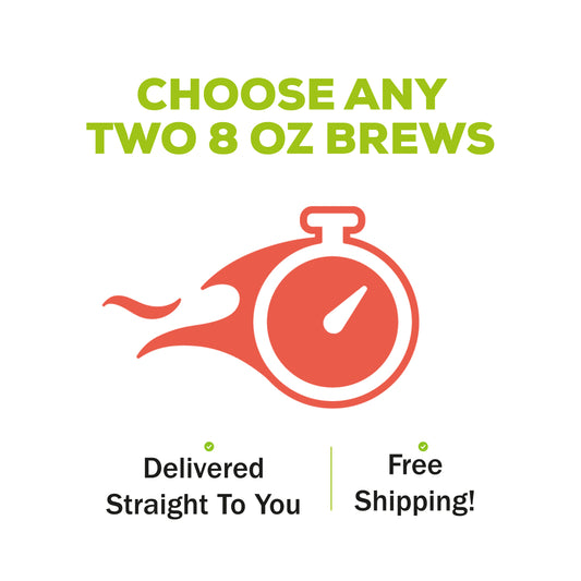 Choose any two 8 oz brews from our Apple Cider Vinegar Tonics or our Apple Cider Vinegar Shrubs and get free shipping.