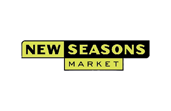 New Seasons Market logo with bold black and light green-yellow text in a clean, modern rectangular design.