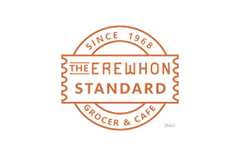 Erewhon Market logo in a vintage stamp style featuring "The Erewhon Standard" and "Grocer & Café Since 1966."