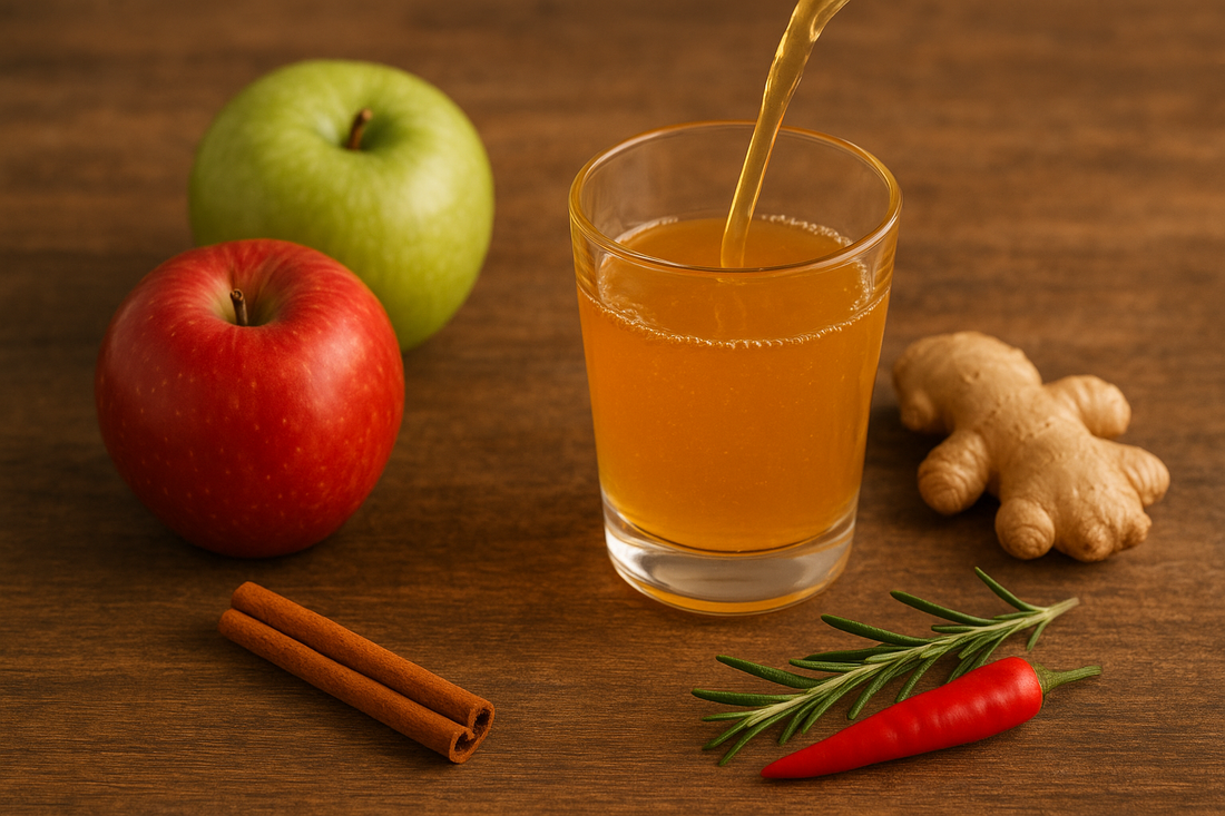 Apple cider vinegar tonic for boosting metabolism and energy in the colder months.