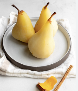 Elderberry Fire Brew Poached Pears: