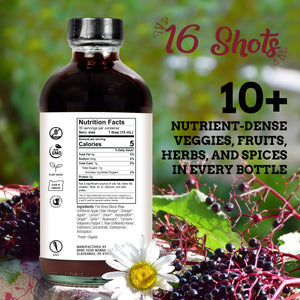 Elderberry RESTORE Apple Cider Vinegar Fire Cider Tonic + 14 Whole Fresh Ingredients, Herbal Medicine, Health & Wellness