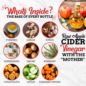 Beet ENERGY Apple Cider Vinegar Fire Cider Tonic + 14 Whole Fresh Ingredients for Heart, Liver, Kidney, Blood Health